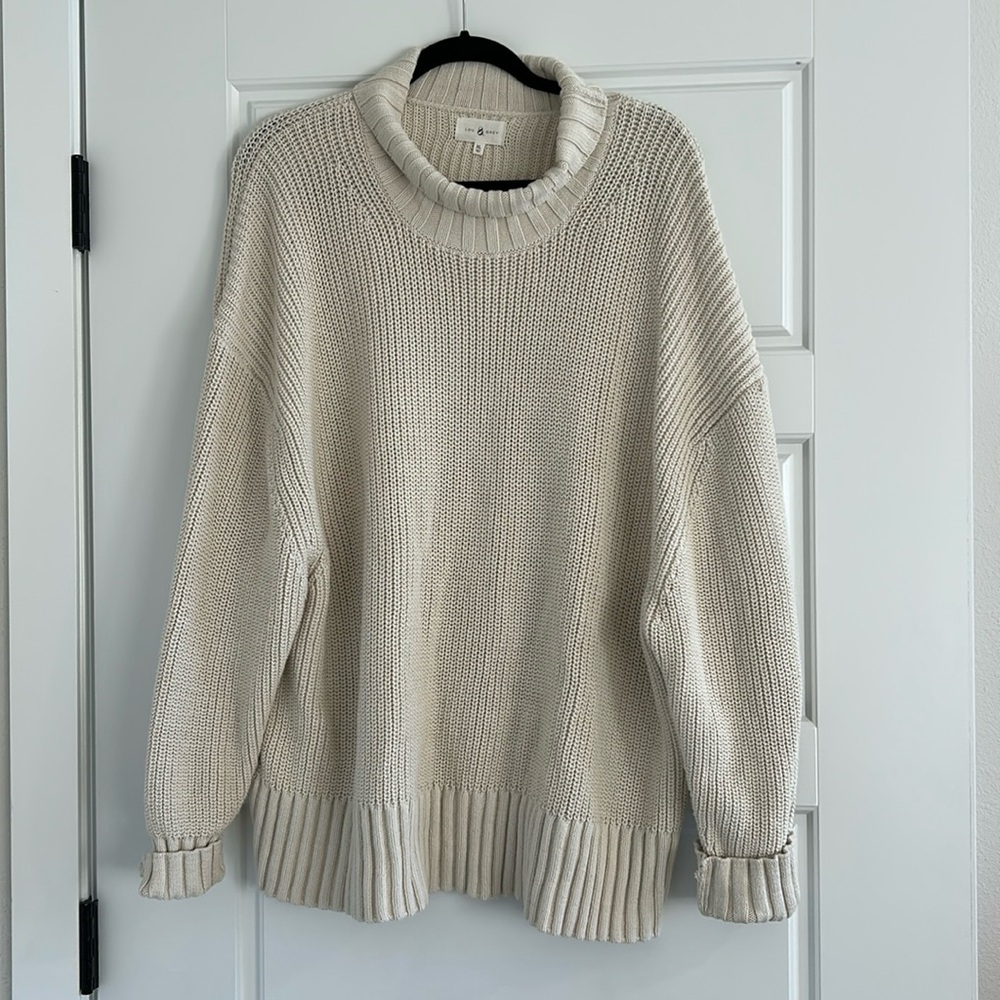 Lou & Grey Beige Turtleneck sweater